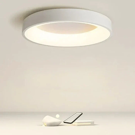 Scandinavische Ronde LED Plafondlamp Voor Modern Interieur Grijs