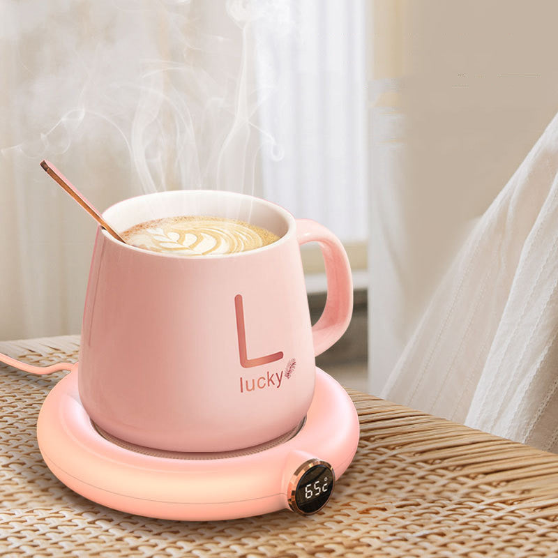 Slimme Mokverwarmer Voor Koffie En Thee Op Het Bureau Roze USB