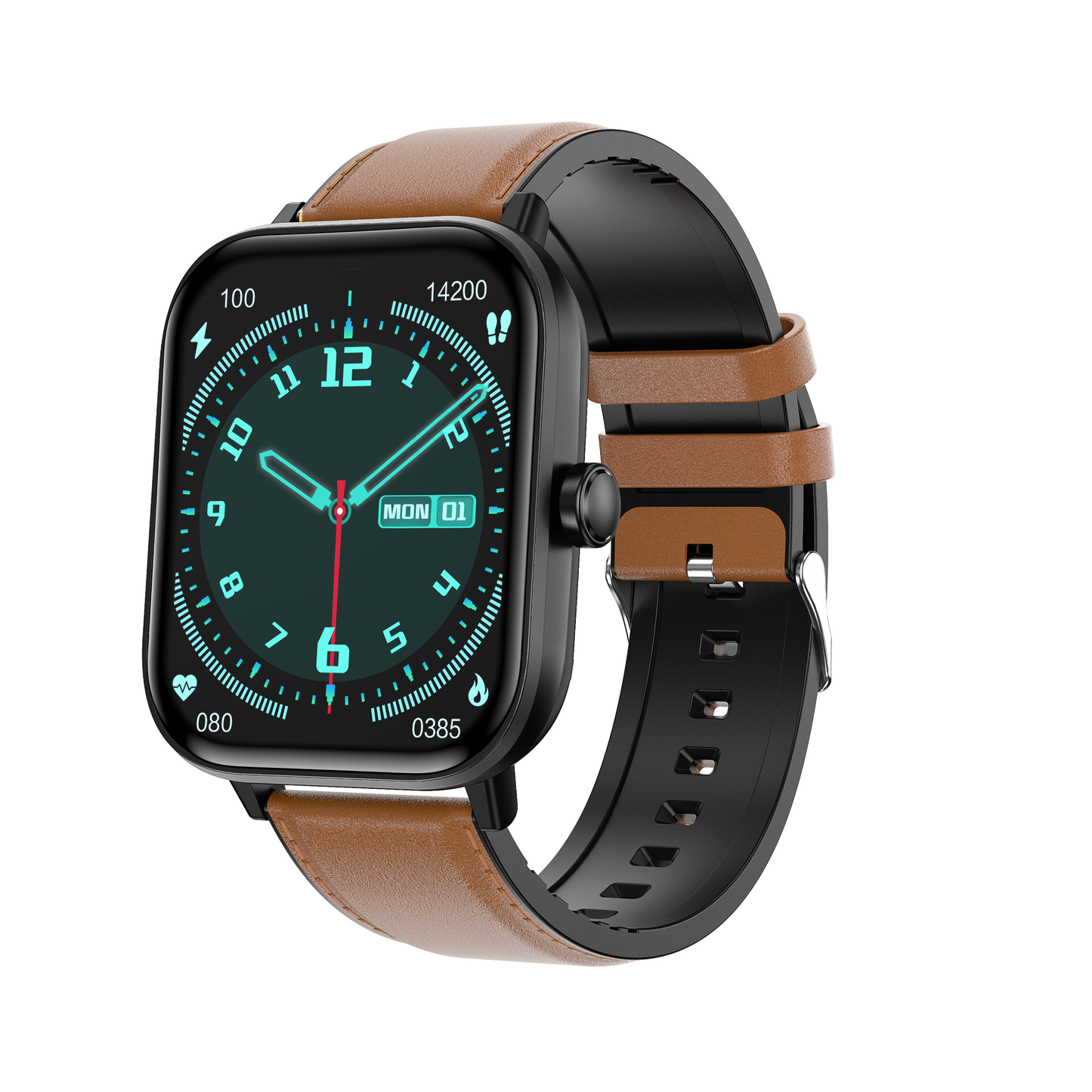 Smartwatch Met Niet Invasieve Glucose En Zuurstofmeting Bruine band