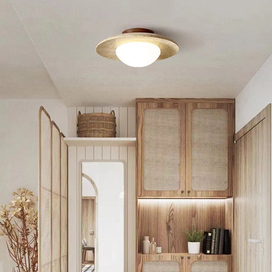 Travertijn Plafondlamp voor Tijdloze Elegantie en Sfeer Warm licht (3000K)
