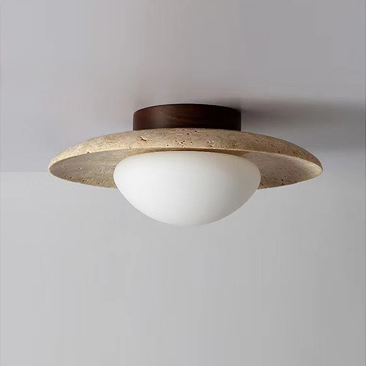 Travertijn Plafondlamp voor Tijdloze Elegantie en Sfeer