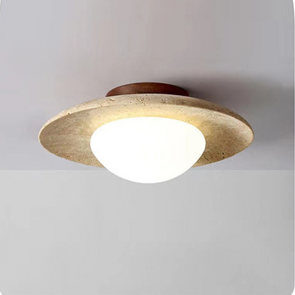 Travertijn Plafondlamp voor Tijdloze Elegantie en Sfeer