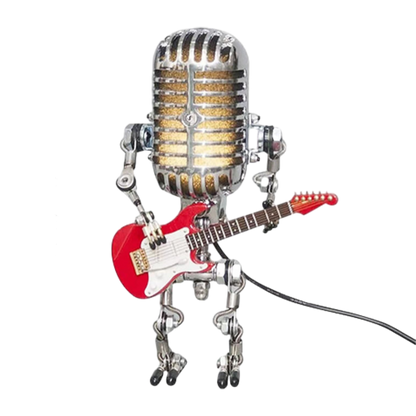 Vintage Microfoon Robotlamp Met Lichten Voor Geschenk rood