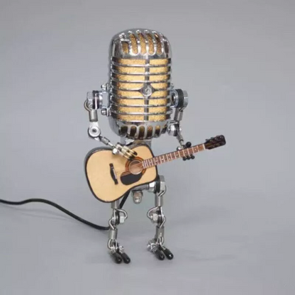 Vintage Microfoon Robotlamp Met Lichten Voor Geschenk