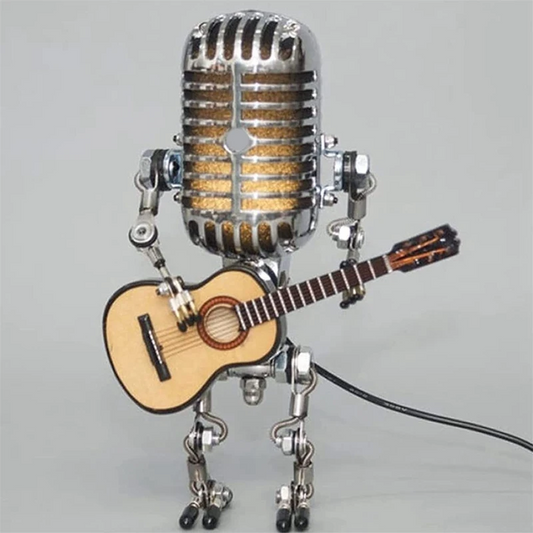 Vintage Microfoon Robotlamp Met Lichten Voor Geschenk