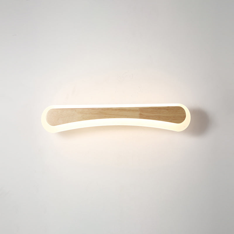 Wandlamp Badkamer Houten LED Wandlampen Acryl Schaduw Hout 16" Boog