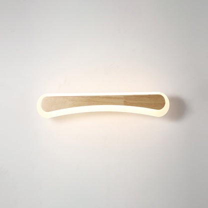 Wandlamp Badkamer Houten LED Wandlampen Acryl Schaduw Hout 16" Boog