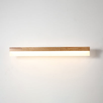 Wandlamp Badkamer Houten LED Wandlampen Acryl Schaduw Hout 31.5" Rechthoek