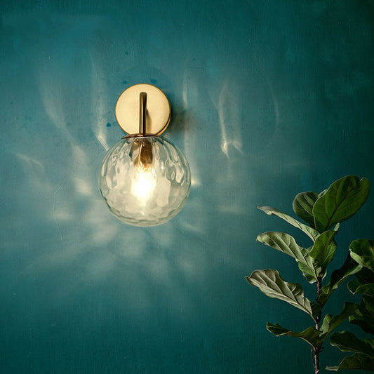 Wandlamp Modern Gerimpelde Glazen Bol Gouden 1 Licht Arm