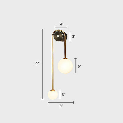 Wandverlichting Messing Boog Postmodern 2-Kops Wandlamp
