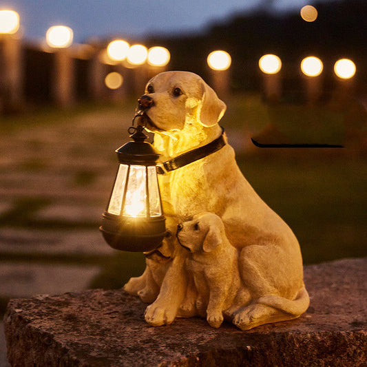Zonne-energie Hondenbeeld Met LED Licht Voor Tuin Decoratie Labrador