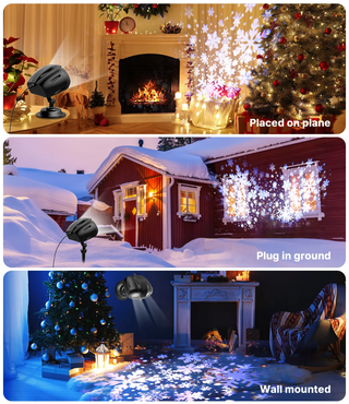 Led Kerst Sneeuwval Projector Dubbele Kop IP65 Waterdicht Met Afstandsbediening