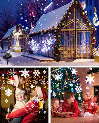 Led Kerst Sneeuwval Projector Dubbele Kop IP65 Waterdicht Met Afstandsbediening
