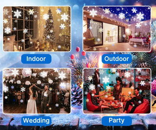 Led Kerst Sneeuwval Projector Dubbele Kop IP65 Waterdicht Met Afstandsbediening