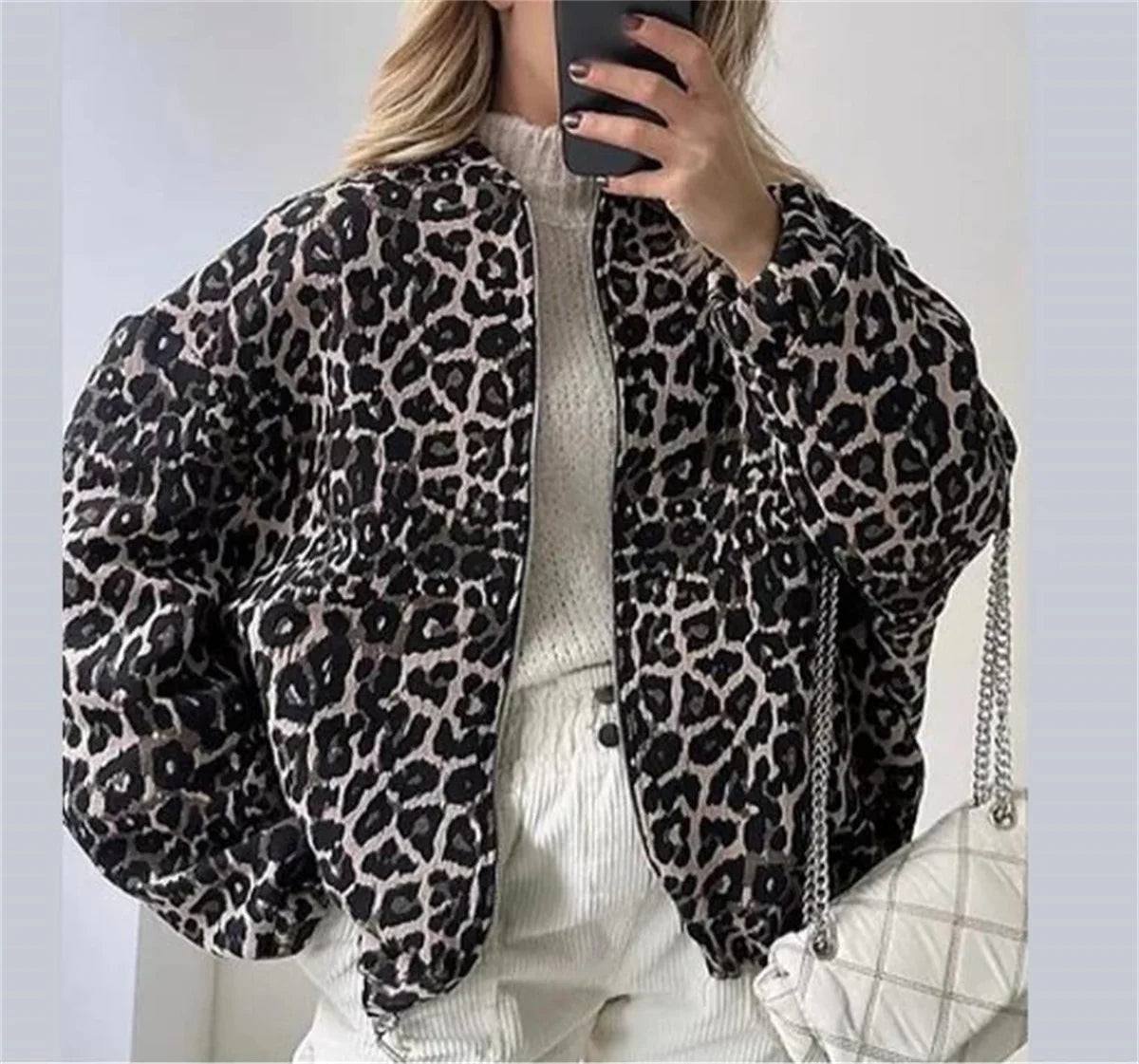 Fioréne | Bomber Jas Met Luipaard Print
