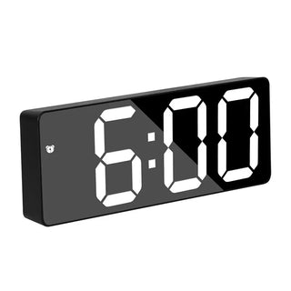 SmartWake – Digitale Wekker Met Alarmfunctie en Spiegel Zwart en wit