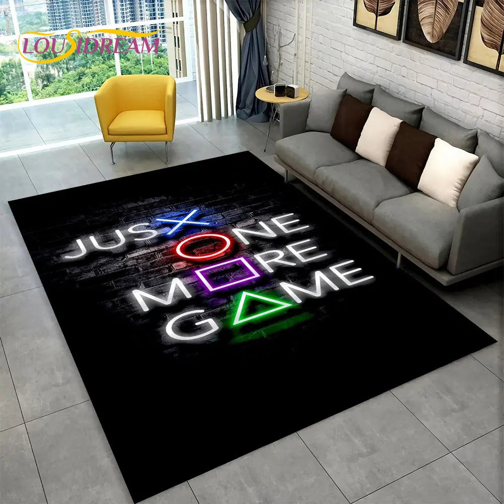 3D Cartoon Gamer Tapijt - Ultra-Zacht Multicolor Vloerkleed met Antislip Onderkant voor Kinderen en Gamingruimtes 120x160 cm