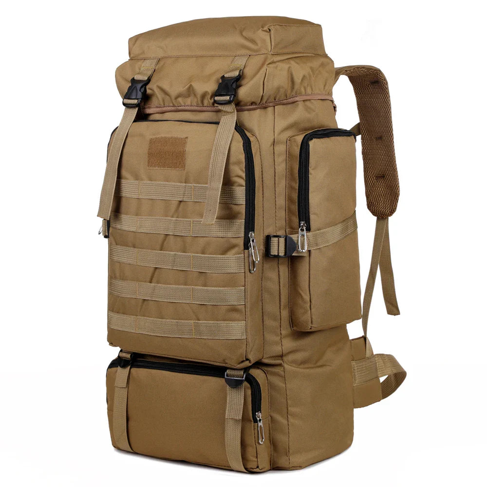 Grote Capaciteit Wandelaars Rugzak Buitensport Rucksack voor Reis en Kamperen SEREIN Khaki