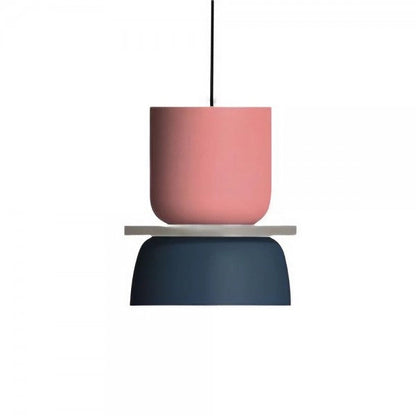 Scandinavische Macaron Hanglamp Van Hoogwaardige Materialen Roze + Marineblauw