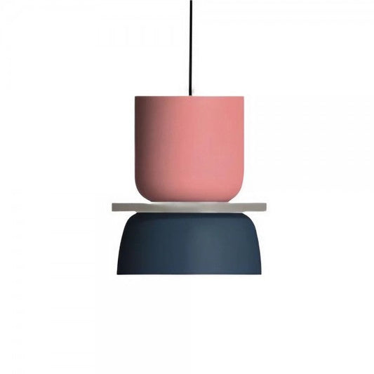 Scandinavische Macaron Hanglamp Van Hoogwaardige Materialen Roze + Marineblauw
