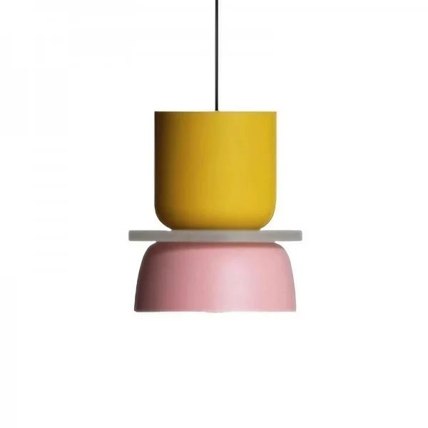 Scandinavische Macaron Hanglamp Van Hoogwaardige Materialen Geel + Lichtroze