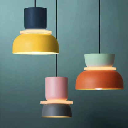 Scandinavische Macaron Hanglamp Van Hoogwaardige Materialen Roze + Lichtgroen
