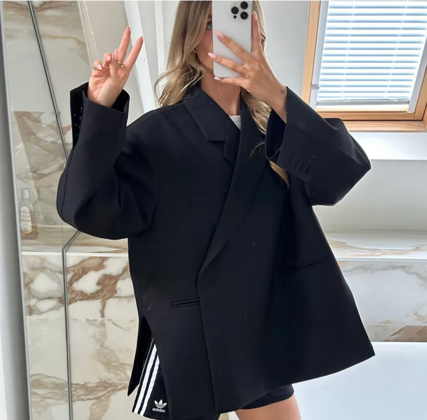 Maeve Oversized Blazer Voor Dames Zwart