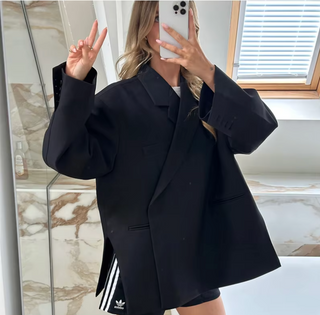 Maeve Oversized Blazer Voor Dames Zwart