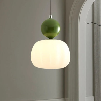 Scout Crème Art Deco Hanglamp Een hoofd Groen