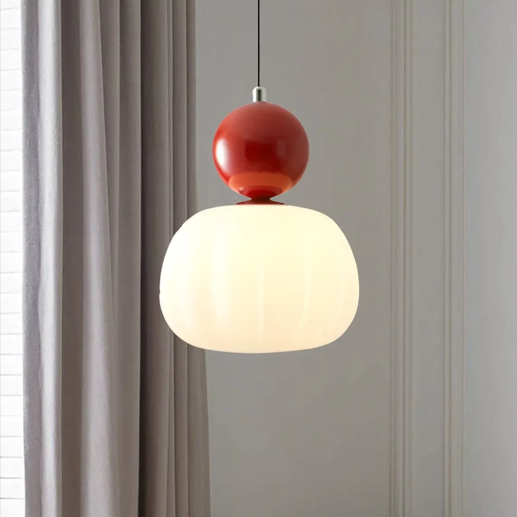 Scout Crème Art Deco Hanglamp Een hoofd Rood