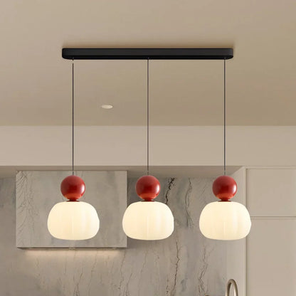 Scout Crème Art Deco Hanglamp Drie hoofden Rood