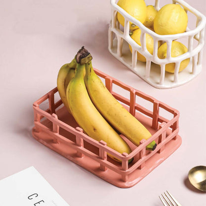 Fruit schaal in hars, gesculptureerd