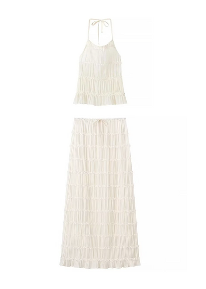 Sahara Set Voor Vrouwen - Luxe Chiffon Haltertop en Rok
