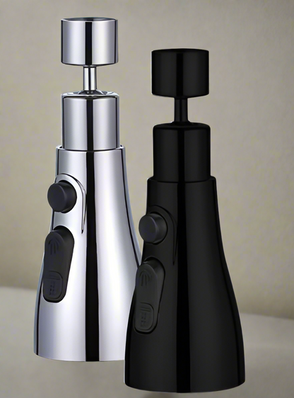 3-in-1 Uittrekbare Zwarte Keukenkraan met 360° Rotatie en Waterbesparende Technologie – Ideaal voor Efficiënt Schoonmaken