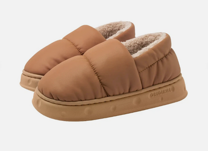 Dames Huisschoenen – Gezellige Antislip Pantoffels en Sloffen voor Binnen Bruin