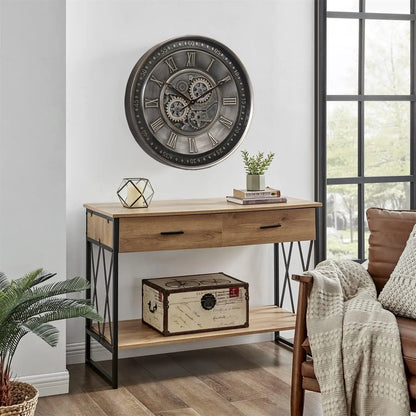 Minimalistische Wandklok op Batterijen - Stille Analoog Klok met Eenvoudig Ontwerp voor Woonkamer en Kantoor