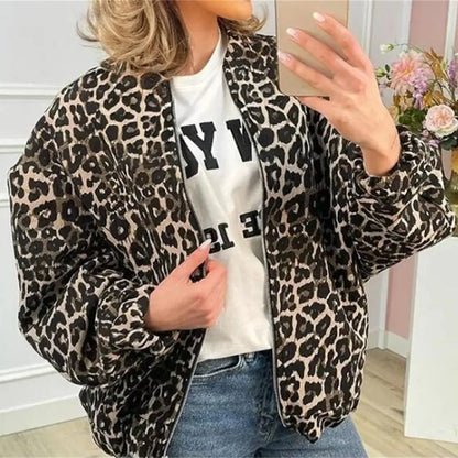 Fioréne | Bomber Jas Met Luipaard Print