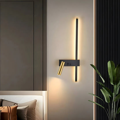 Minimalistische Zwarte Wandlamp met Schakelaar – Duo LED Muurlamp voor Binnengebruik