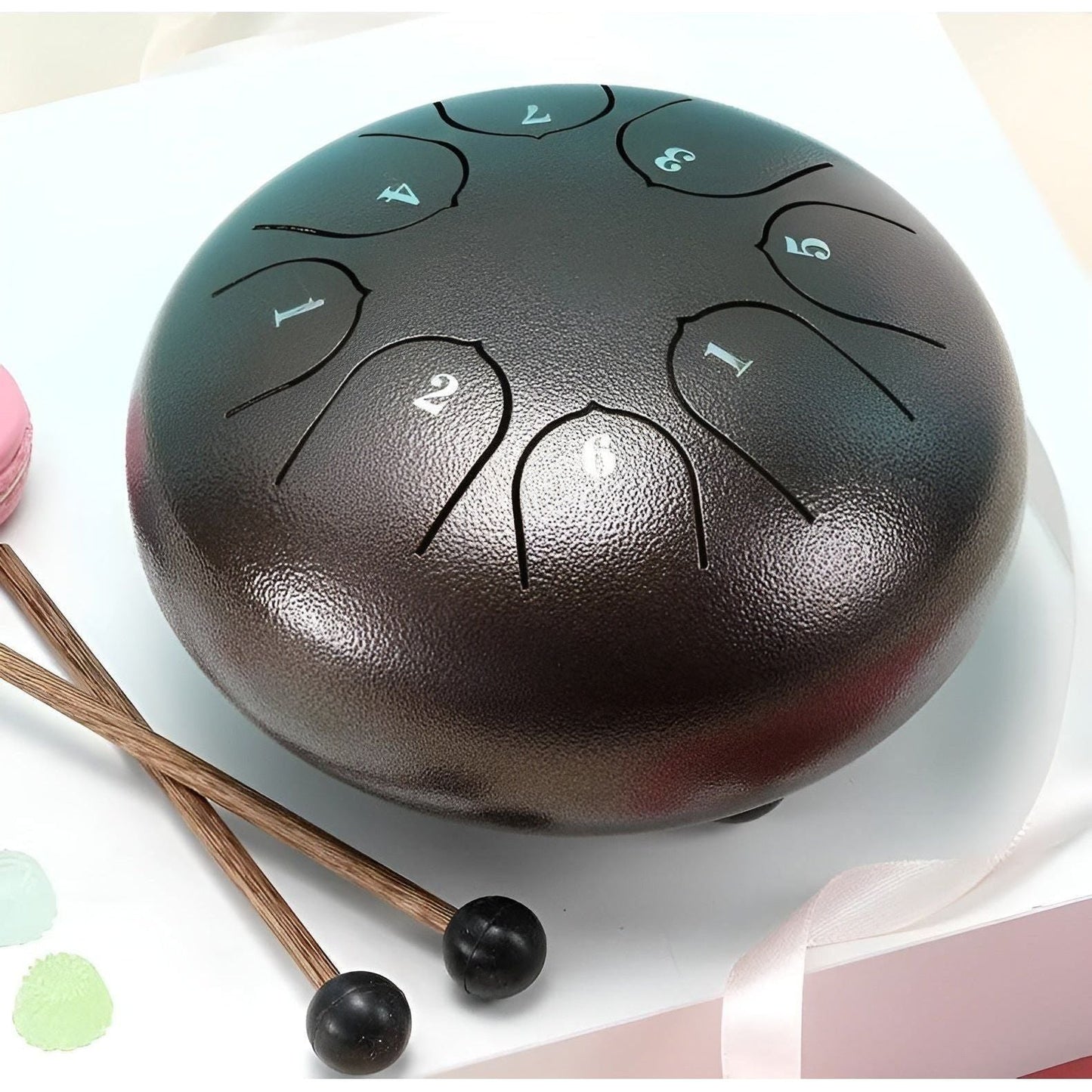 Serenity Tone Trommel - Stalen Tongwater Regendrum voor Buiten met Draagtas - Rustgevende Geluiden voor Meditatie en Ontspanning Donkerbruin