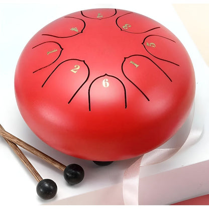 Serenity Tone Trommel - Stalen Tongwater Regendrum voor Buiten met Draagtas - Rustgevende Geluiden voor Meditatie en Ontspanning Rood