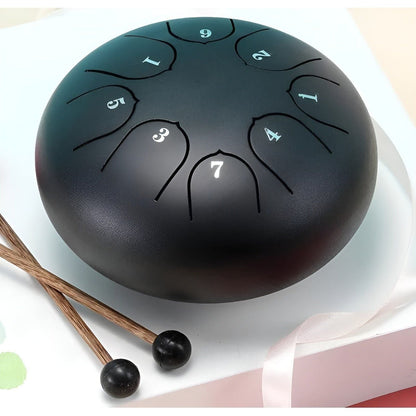 Serenity Tone Trommel - Stalen Tongwater Regendrum voor Buiten met Draagtas - Rustgevende Geluiden voor Meditatie en Ontspanning Zwart