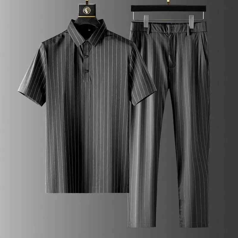 Lucido: Verfijnde Comfortabele Smart Casual Set voor Elke Gelegenheid Grijs