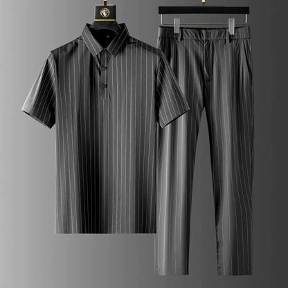 Lucido: Verfijnde Comfortabele Smart Casual Set voor Elke Gelegenheid Grijs