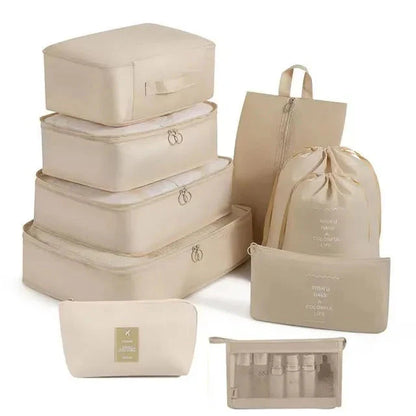 Reisset Opbergzakken Kleding En Schoenen Voor Studenten 10-delige Set Beige