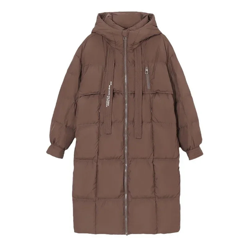 Dames Lange Parka Winterjas Met Capuchon Lange Pasvorm Casual