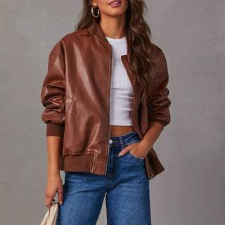 Dames Oversized Bomberjas - Casual, modern en perfect als tussenjas Bruin