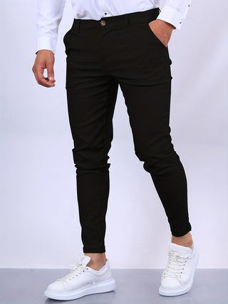 Lorvik | Stijlvolle Heren Chino Broek Puur Zwart