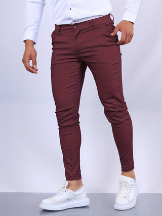 Lorvik | Stijlvolle Heren Chino Broek Bourgondië