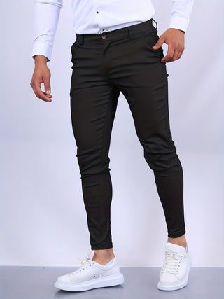 Lorvik | Stijlvolle Heren Chino Broek Bloem Zwart
