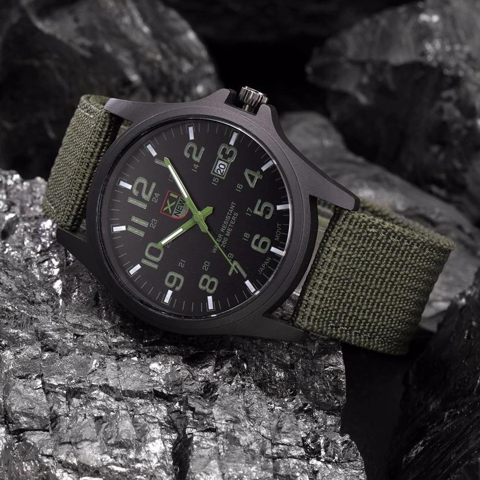 Tactisch Legerhorloge Voor Avonturiers Militaire Stijl Groen